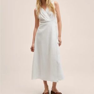 NWT Mango White wrap dress